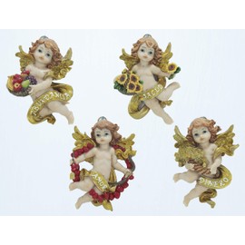 Juego de Angeles Cuatro Virtudes para colgar (4) Hermosa decoración para decorar cualquier pared de tu casa la mejor calidad en detalles y acabados PINTADOS A MANO