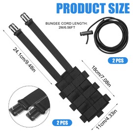 Gosknor Pack of 2 Water Bottle Holders for Molle, Nylon Sports Bottle Bag, Carry Bag with Drawstring Top and Mesh Bottle, Bottle Carrier, Drink Holder for Outdoor Camping