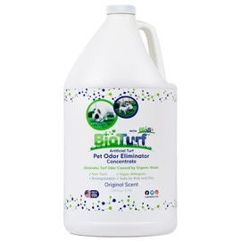 BioTurf BioS+ Odor Eliminator Concentrate - Artificial Turf Cleaner for Dog Urine & Feces - Outdoor Yard Deodorizer Enzyme Odor Eliminator for Fake Grass, Patios, Kennels & Gravel - 1 Gallon