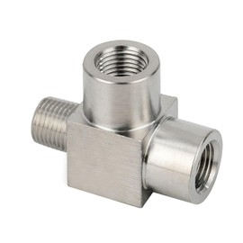 Closmos 304 Stainless Steel Pipe Fitting, Street Tee, Male Run Tee, 1/2"" NPT Male x 1/2"" NPT Female x 1/2"" NPT Female, 1 Pc, Pack of 1, DZST304-1