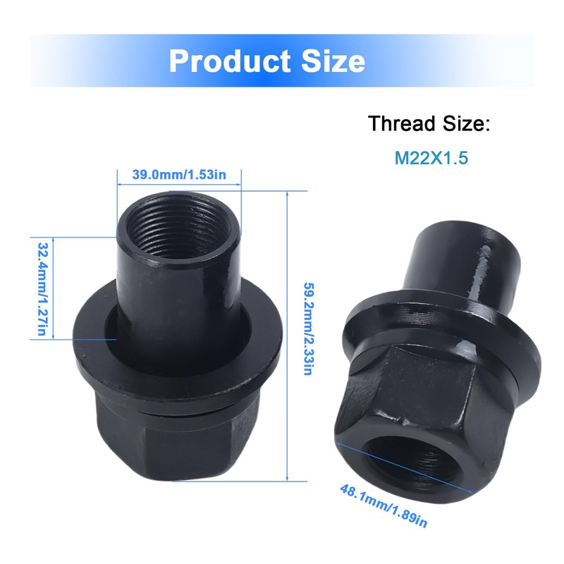 6 Pack Two-Piece 28mm Sleeve Wheel Lug Nuts Fit for