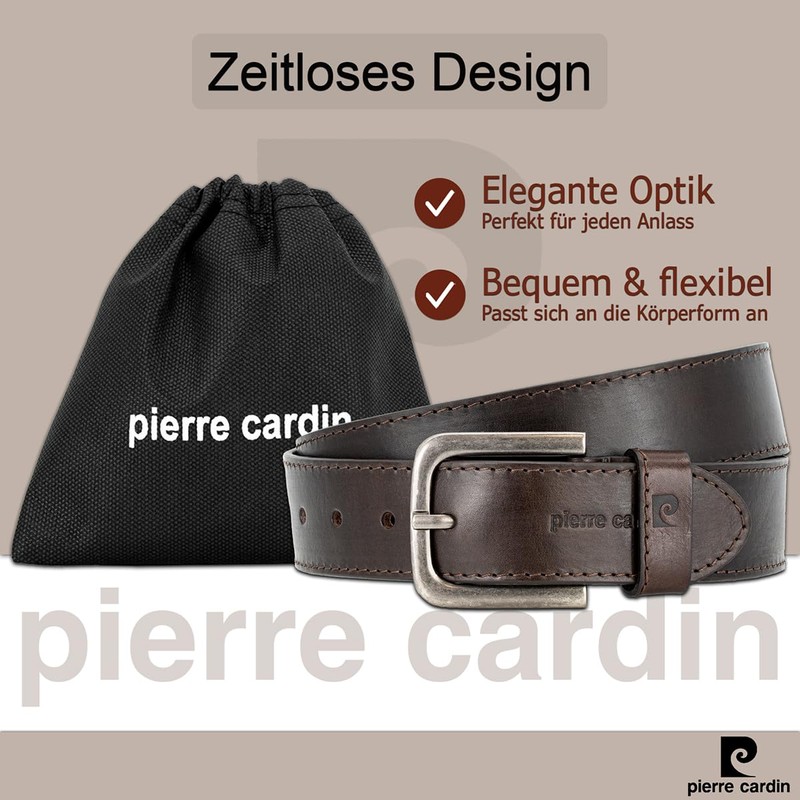Pierre Cardin Men's Leather Belt, brown