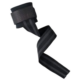 EVOLUXO Lifting Straps for Strength Training, Bodybuilding and Fitness (1 Pair) Padded and Non-Slip with Velcro Fastening, Black