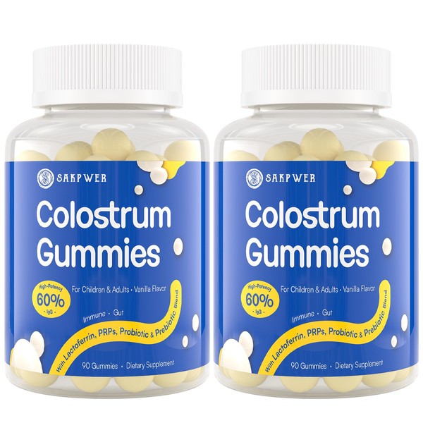 Sakpwer Bovine Colostrum Supplement Gummies - with 60% Highest IgG,