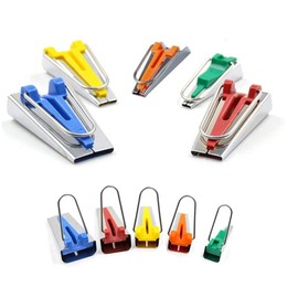 YICBOR Bias Tape Maker 6mm 9mm 12mm 18mm 25mm Fabric Bias Binding Maker with Binder Foot Bradawl Quilting Clips Sewing Pins Kit, Bias Tape Maker(5in1)