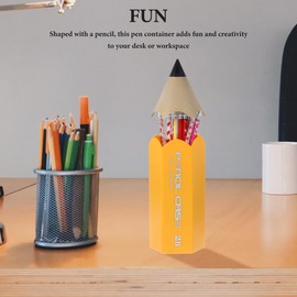 SEWACC Pencil Case Pen Holder Makeup Brush Holder Cup Brush Storage Cup Pencil Cup Yellow Abs