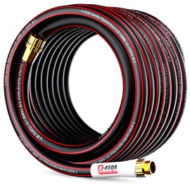 YASQA Heavy Duty Garden Hose 100 ft 5/8 Inch, Contractor's Leak Proof Durable No Kink Easy Coil Flexible Hose Black & water hose 100ft