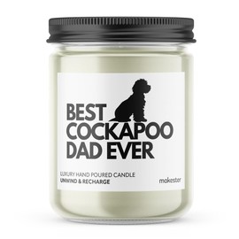 Cockapoo Gifts for Men - Luxury Soy Wax - Vanilla, Jasmine, Sugared Almond - Makester