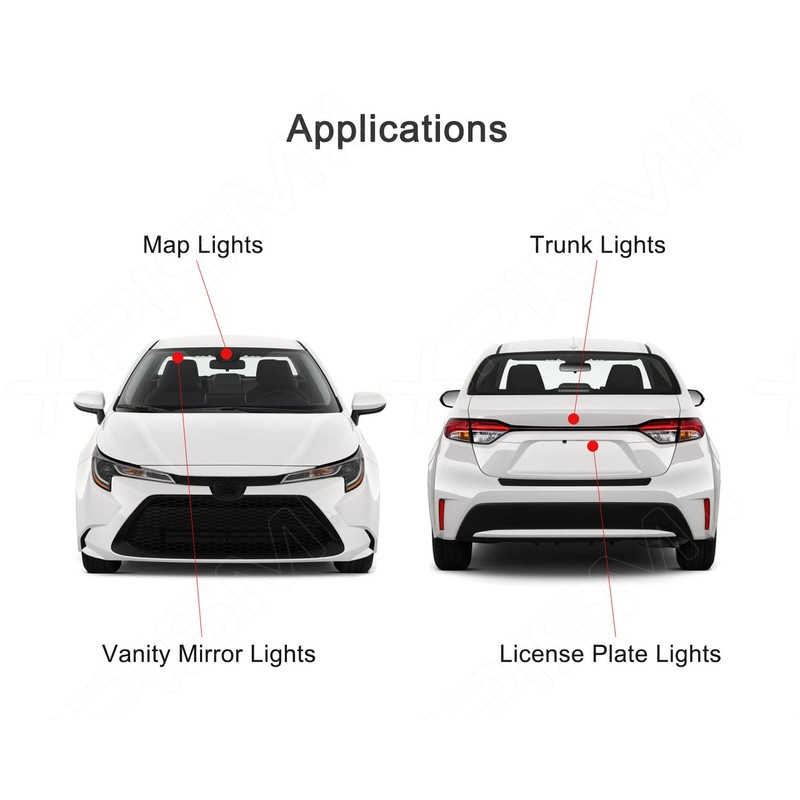 Xpismii 7 Piece 6000K White Interior LED Light Kit Package