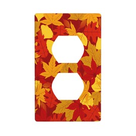 Pznen Maple Leaf Wall Plate Fall Autumn Maple Leaves Farmhouse Outlet Covers 1-Gang Standard Size Duplex Receptacle Plug Cover 4.5" x 2.76" Home Decorative Office