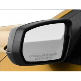 Sticker Connection | Objects in Mirror are Losing | Pair | Bumper Sticker Etched Decal for Car, Truck, Window, Laptop | 0.65"x3" (Silver)