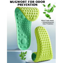 Plantillas 4D Cloud para hombres y mujeres, plantillas de masaje con absorción de impactos suaves, plantillas cómodas para calzado deportivo, plantillas con soporte para el arco, plantillas de espuma viscoelástica (Verde, XL Men 11~12 /Women 12.5)