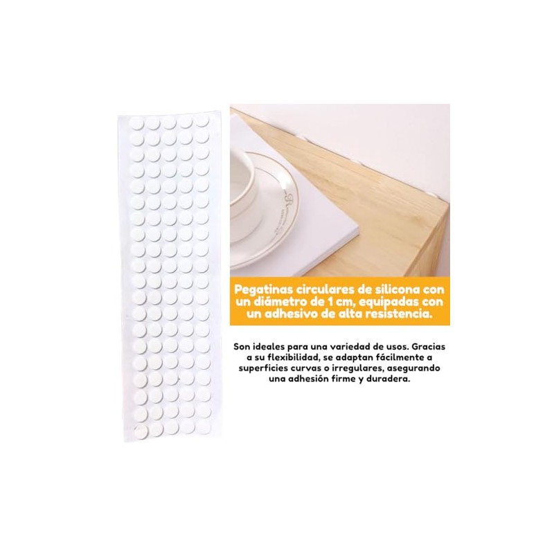 200 Piezas Pegatinas Doble Cara de Silicona Adhesivas de Pared
