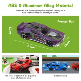 Children's Advent Calendar 2023, Calendar Car Toy Children 2023, 24 Days Christmas Calendar with 16 Car Toys, 6 Cartoon Figures, Washing Calendar Children 3 to 12 Years