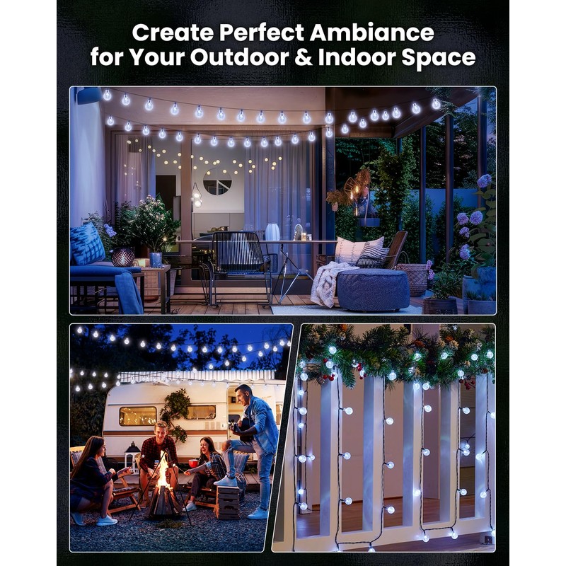 Brightown Solar String Lights Outdoor 60 Led 35.6 Feet 8