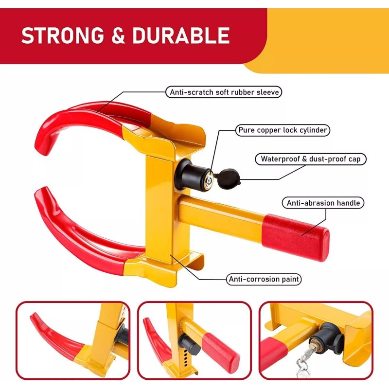 Cartman Heavy Duty Trailer Lock Wheel Clamp