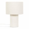 Natural Cream Boucle Bedside Table Lamp with a Drum Lampshade
