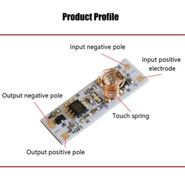 KOOBOOK 2Pcs Mini Touch Sensor Switch LED Strip Brightness Control Capacitive Sensing Switch Wide Voltage DC 3-24V