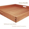 MAGIGO 24 x 24 Inches Large Square Cherry Wood Ottoman