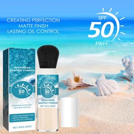 SHEBEEDO Brush-On SPF 50 Mineral Sunscreen Powder, Face & Scalp, Oil Control, Matte Finish, Setting Powder, Long Lasting, Breathable, All Skin Types