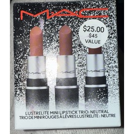 MAC M.A.C. Lustrelite Mini Lipstick Trio ~ Neutrals NIB