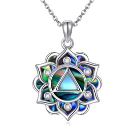 ONEFINITY Lotus Necklace Sterling Silver Lotus Pendant Lotus Jewellery Gifts for Women Men (lotus 1)