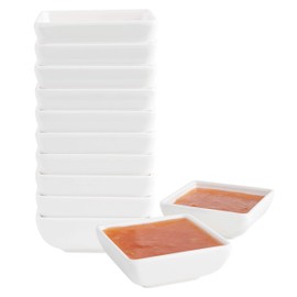 12 Pack Mini Sauce Dish 2.7", Super White, Elegant Dinnerware, 100% Melamine, Non Breakable, Durable