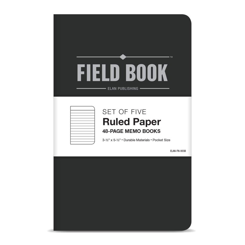 Elan Publishing Company Field Notebook/Pocket Journal - 3.5"x5.5" - Black