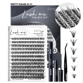 JGLashes - Lash me. Pro artist kit de extensiones de pestañas en casa DIY, Efecto fluffy, medidas 10-16 mm, curvatura D, incluye Bond  seal, pinza,...