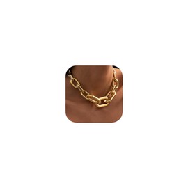 Chunky Gold Necklace for Women Punk Statement Necklaces Trendy Thick Cuban Link Chain Necklace Gold African Collar Necklaces Summer Outfits Accessories for Women