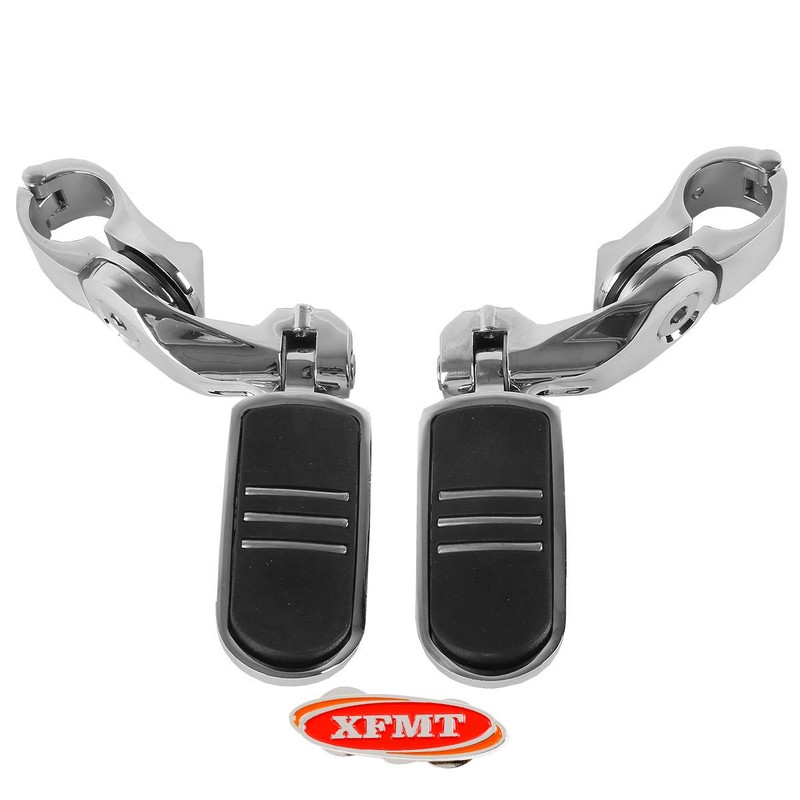 XFMT Chrome 1 1/4" 32MM Short Angled Footpegs Highway Engine