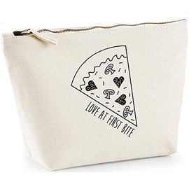 Hippowarehouse Love at first bite pizza printed make up cosmetic wash bag 18x19x9cm
