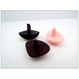 GSHLLO 20 Pcs 30mm Brown Flocking Safety Nose Doll Teddy Bear Nose with Washers for Stuffed Toys Sewing