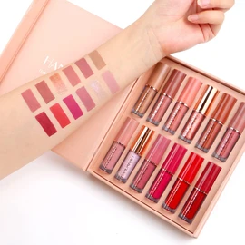 12 Colors Book Style Velvet Matte Liquid Lipstick Gift Set Long-Lasting Non-Stick Cup Not Fade Shimmer Nude Lip Gloss HANDAIYAN Thanks For the Love Lip Set