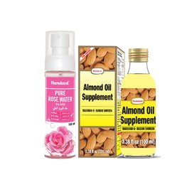 Hamdard Raughan-E- Badam Shireen Almond Oil and Pure Rose Water Spray (Combo) - 100ml Each