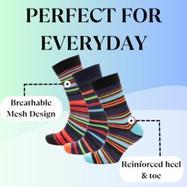 Men’s Black Socks with Reinforced Striped Design, Pack of 12 Pairs, Multipack Socks in UK Sizes 6-11, Perfect for Everyday Wear and Long-Lasting Use (Design 1)