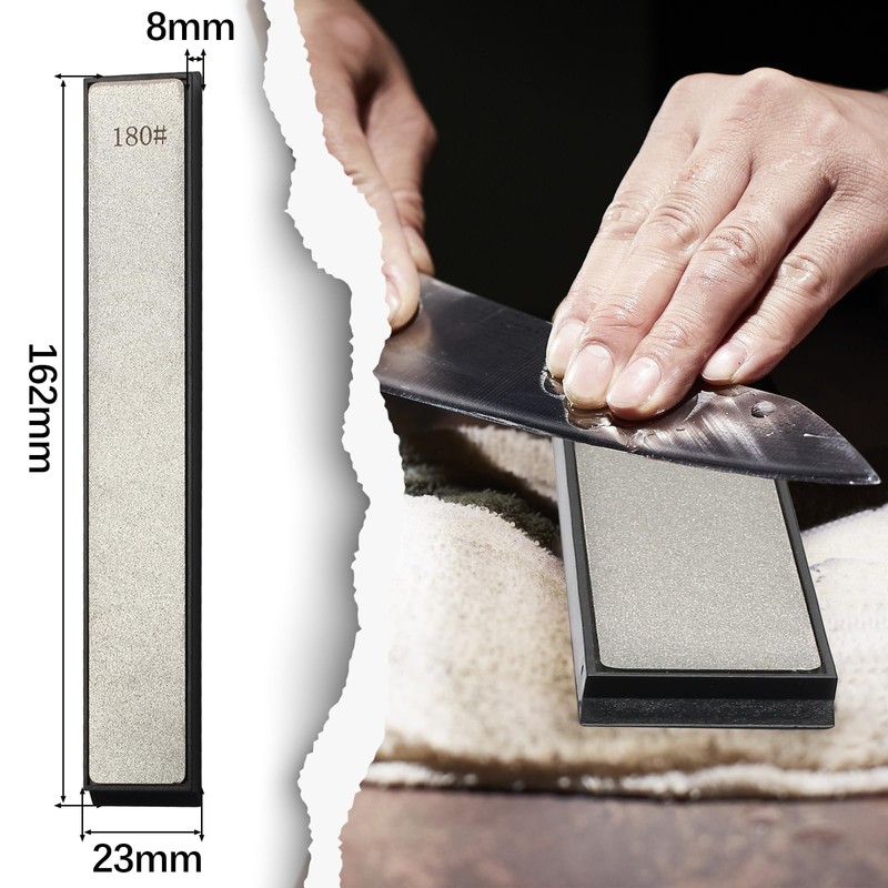 Jiozermi 6 Pcs Diamond Knife Sharpening Stones, Knife Sharpener Fixed-Angle