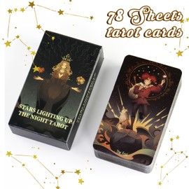 ZYKORT Tarot Cards - 78 Tarot Cards - Stars - TOYS_AND_GAMES - Cardboard - Unisex - Teen, Young Adult - Develops Intuitive Skills and Spiritual Awareness