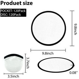 V-chen 120PCS Foldable Flying Disc Fans Set with Bags, 9.8 Inch Black Egde Fabric Beach Flying Disc for Wedding Gift Party Favors Outdoor Activity