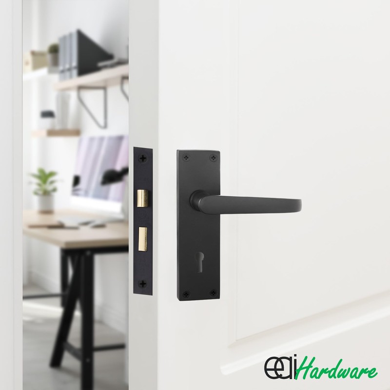 EAI Black Door Handles for Key Lock | 1 Pair