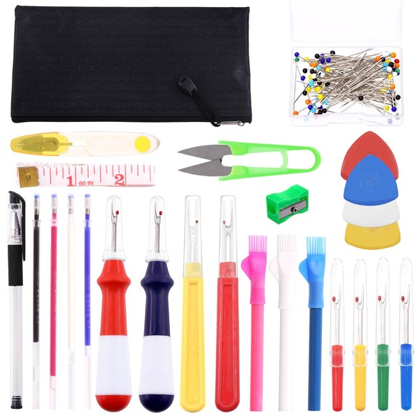 Keadic 132Pcs Handy Stitch Seam Sewing Ripper Set Contains Thread