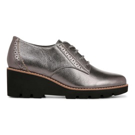 Vionic Anaheim Women's Comfort Wedge Oxford Derby Shoe Pewter - 7 Medium