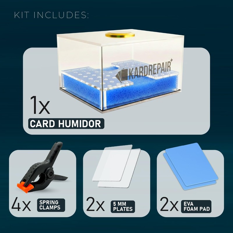 Kardrepair - Card Repair/Restoration Humidor Kit - Includes 2 Acrylic