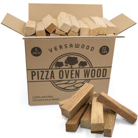 Kiln-Dried Oak Wood for Pizza Ovens, 5-Inch Barkless Logs, Ideal for Ooni, Gozney, Solo Stove, and Other Wood-Fired Pizza Ovens, Grills, and Smokers - Approx. 12 lbs