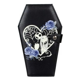 Nightmare Before Christmas Jack and Sally Coffin Shape Snap Close Wallet