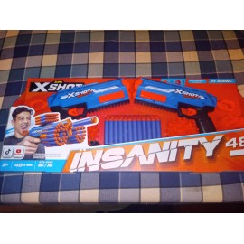 Zuru X-Shot Insanity Manic 2 Pack 48 Air Pocket Darts 4 Dart Holders