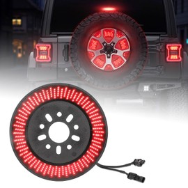 SUPAREE Spare Tire Brake Light for Je-ep Wrangler 2018-2025 JL,Smoke Black Design,Plug & Play LED Wheel Light with 360 PCS Super Bright LED,Artistic Wide-Area Layout, Red