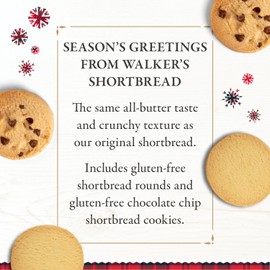 Walker’s Gluten Free Shortbread Cookies – 9.9 oz Shortbread Cookie Box - Includes Assortment of Gluten Free Shortbread Rounds and Gluten Free Chocolate Chip Cookies
