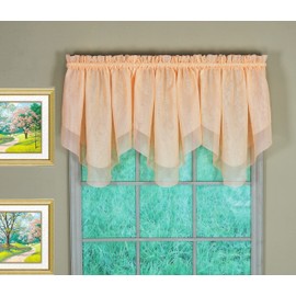 Today's Curtain Emelia Original Voile Ascot 25", Peach, 40" W x 25" L