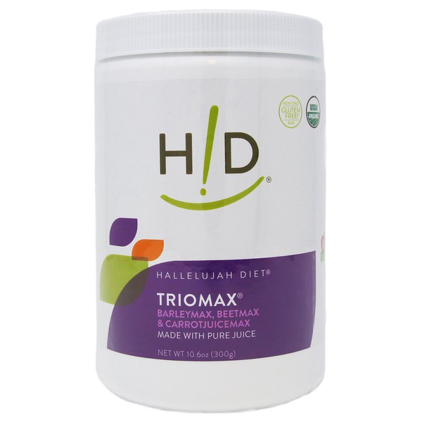 Hallelujah Diet TrioMax – Superfood Vitamin & Antioxidant Blend, Pure Juice Powder Supplement, Organic, Gluten-Free, Vegan, 30 Servings, Large
